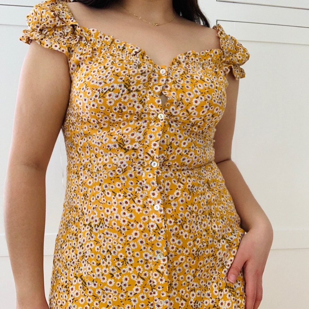 Princess Polly Yellow Floral Dress